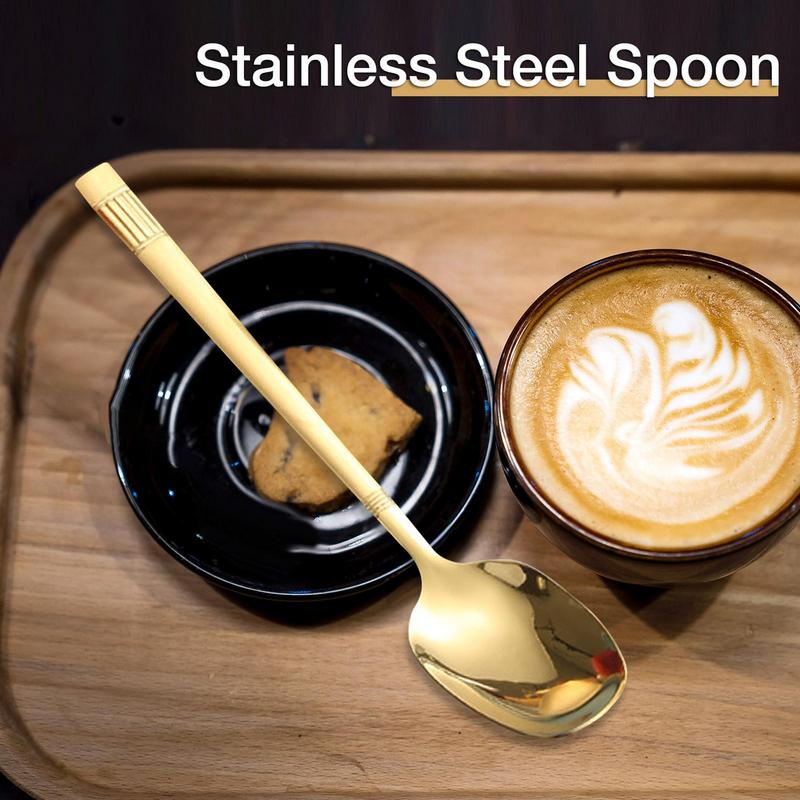 Eislöffel Edelstahl Joghurtlöffel Küchenzubehör Hitzebeständig Langer Griff Tischlöffel zum Umrühren von Kaffee Tee