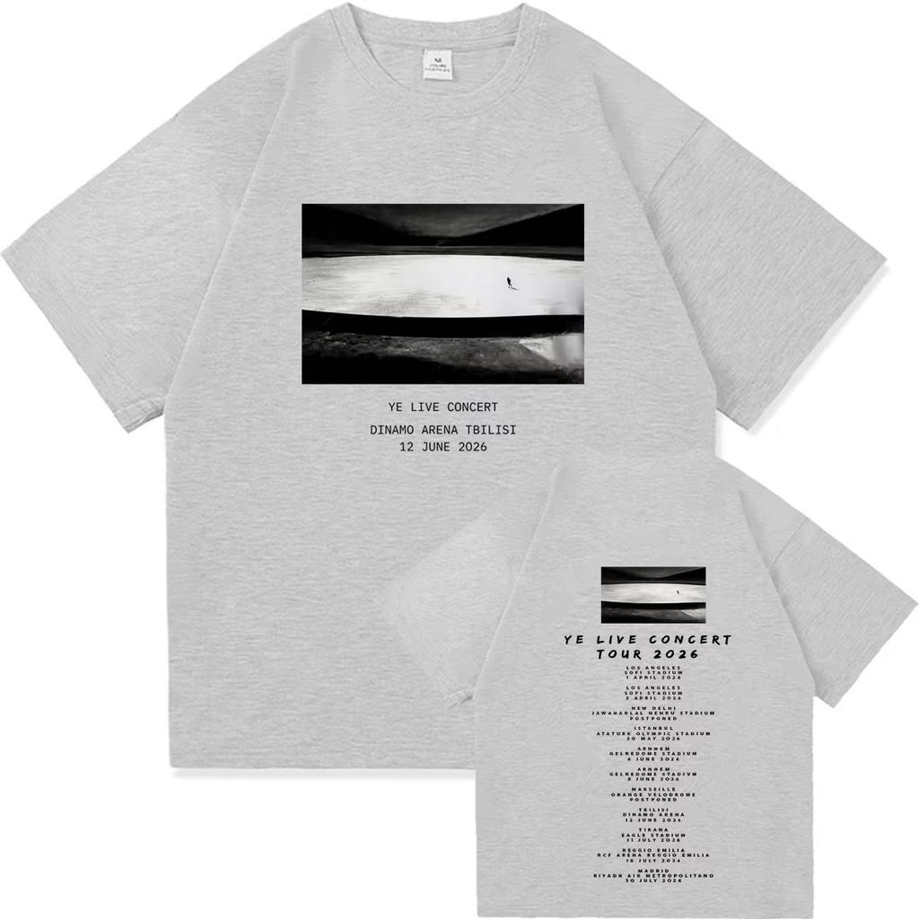 Fashion Y2K Plus Size Short Sleeve Crew Neck Cotton TShirt for Summer 2026 Kanye West Ye Print Comfortable Fan Gift Tshirt