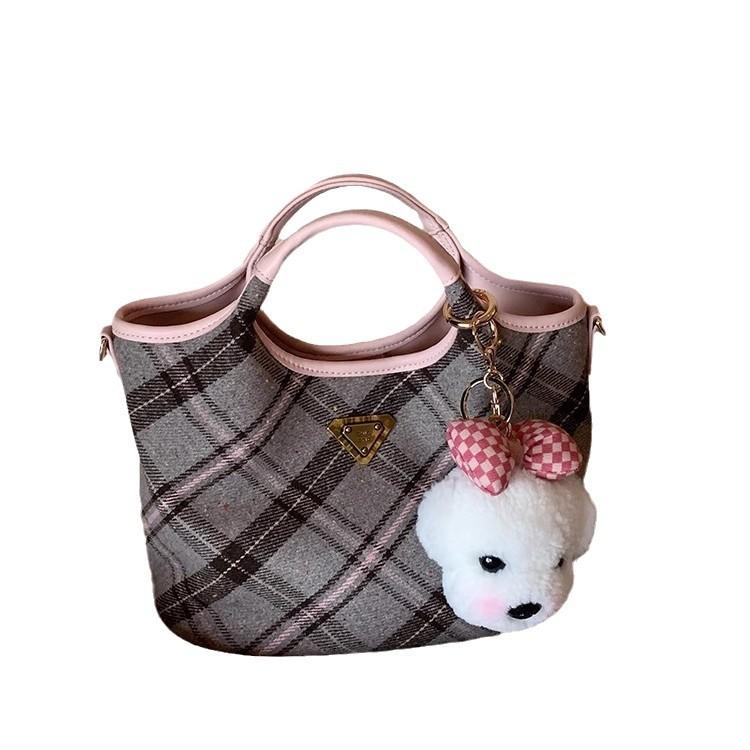 

Сумка-тоут для норвежской девушки, сумка в клетку для девочек на осень и зиму, сумка-мессенджер для поездок на работу через плечо