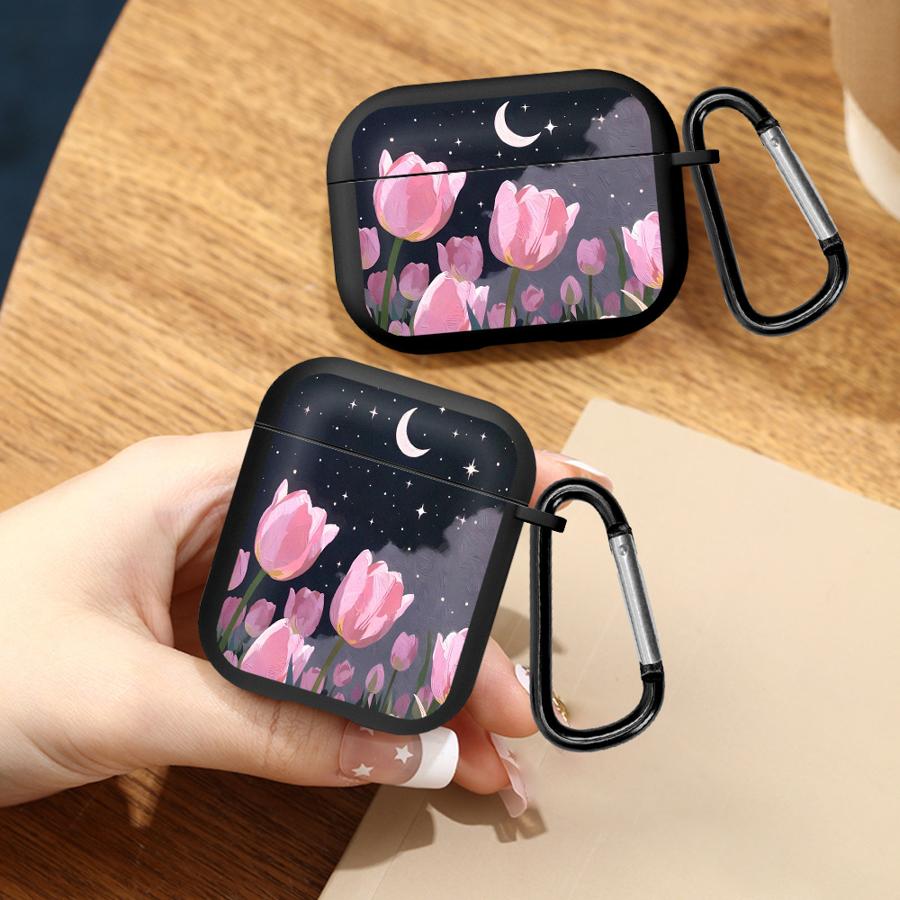 Kopfhörer Hüllen Abdeckung Case Für Airpods 3 4 Pro3 1 2 Pro2 Pro Nacht-Tulpen
