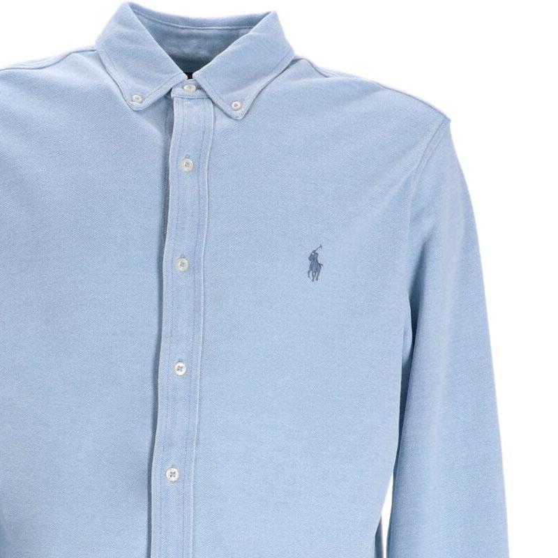 Polo Ralph Lauren Solid Color Button Long Sleeve Shirt Men Shirts Light-Blue 710654408-130