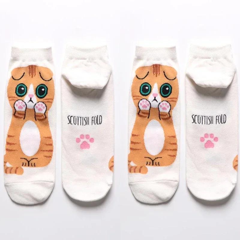 Animal Cotton Socks Women Autumn Winter Cute Cartoon Cat Dog Parttern Mid Tube Sock Kawaii Female Girl Funny Floor Sleep Socks