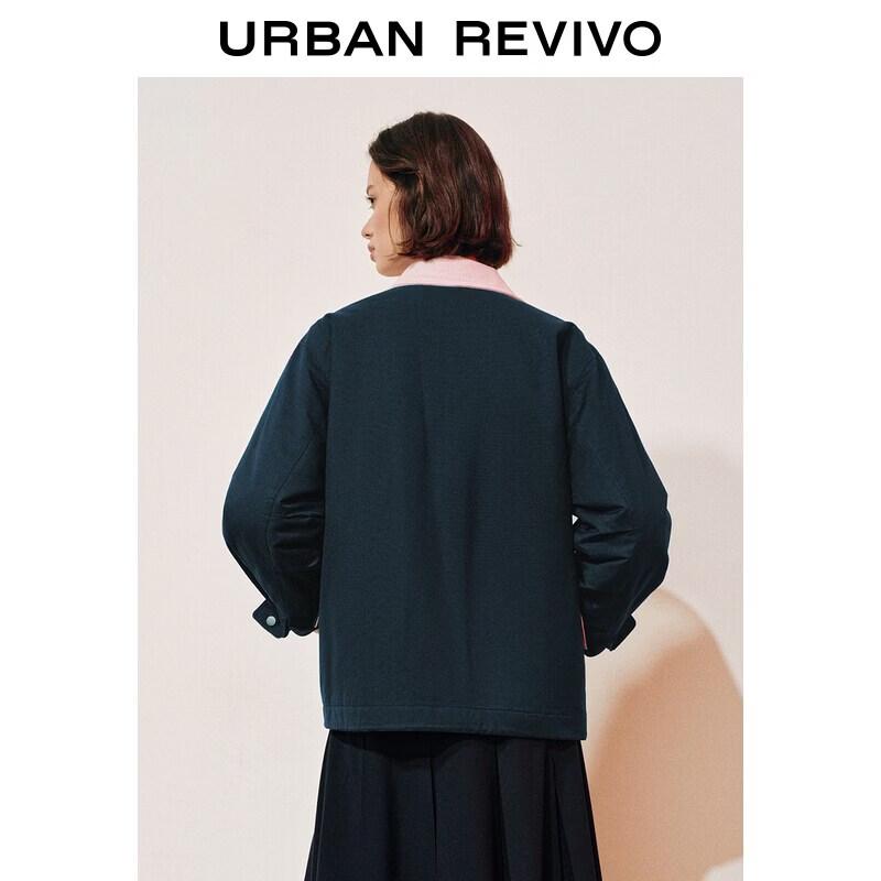 UR Women's Casual Embroidered Collar Cotton Jacket