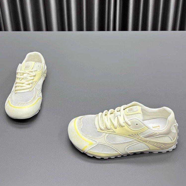 Leather Mesh Forrest Gump Shoes Women's 2025 Summer New Hollow Breathable Lace-up Thick-soled Thin Casual Sports Shoes Tide