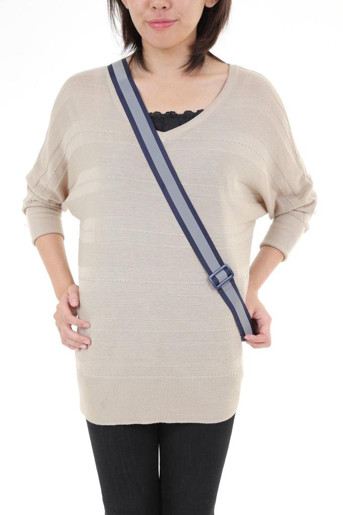 Navy Reflective Sash with Reflective Buckle Double-Sided (Navy Blue)