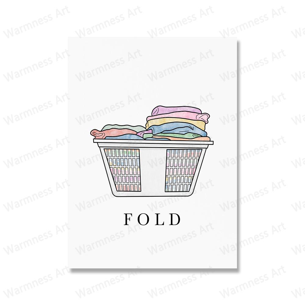 

Wash Dry Fold Laundry Sign Colorful Wall Art Print Canvas Nordic Poster And Print Wall Pictures Utility Room Painting Home Decor 21x30cm No Framed красный