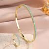 ZAKOL Luxury Zirconia Round Bangles For Women Girls Silver Color Metal Crystal Wristlet Jewelry Wedding Festival Trendy Gifts