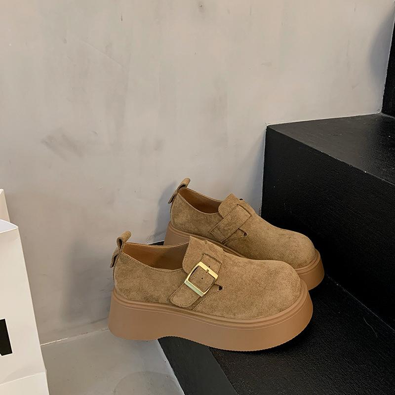 

Fashion commuter versatile platform Boken shoes women s 2025 new autumn and winter retro height increase one-pedal Boken shoes 40