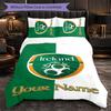 Set Biancheria da Letto Personalizzato con Nome Testo Rugby Irlanda, 1 Copripiumino & 2 Federe Regalo Personalizzato per Camera da Letto