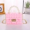 Silicone Love Bubble Jelly Bag, Popper Pressure Relieving Purse, Pop It Handbag With Faux Pearl Handle, Cute Chain Crossbody Bag