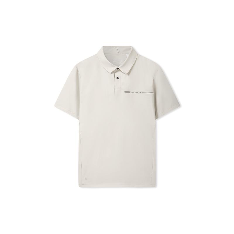 FILA White Cool Touch Fake Pocket Casual Versatile Short Sleeve Polo Shirt Men Polo Shirts F11M633105FGY M