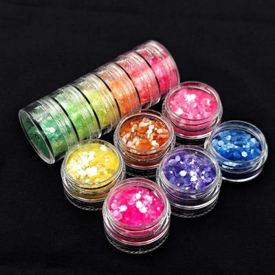 Garrafa Transparente de Peça Única com Glitter Misto Grande para DIY de Nail Art