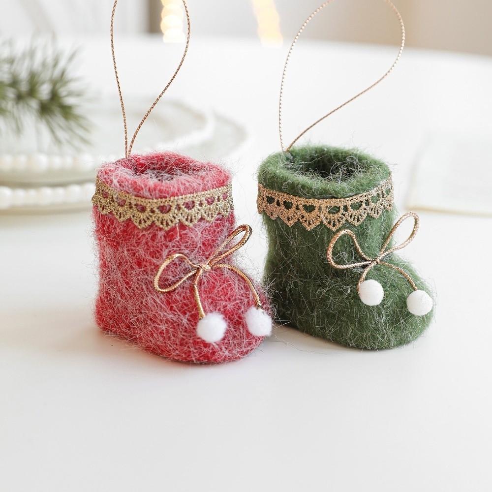 Plush Fabric Hanging Decoration Mini Mini Shoes Ornament Christmas Tree Pendant  Festive Home Decor