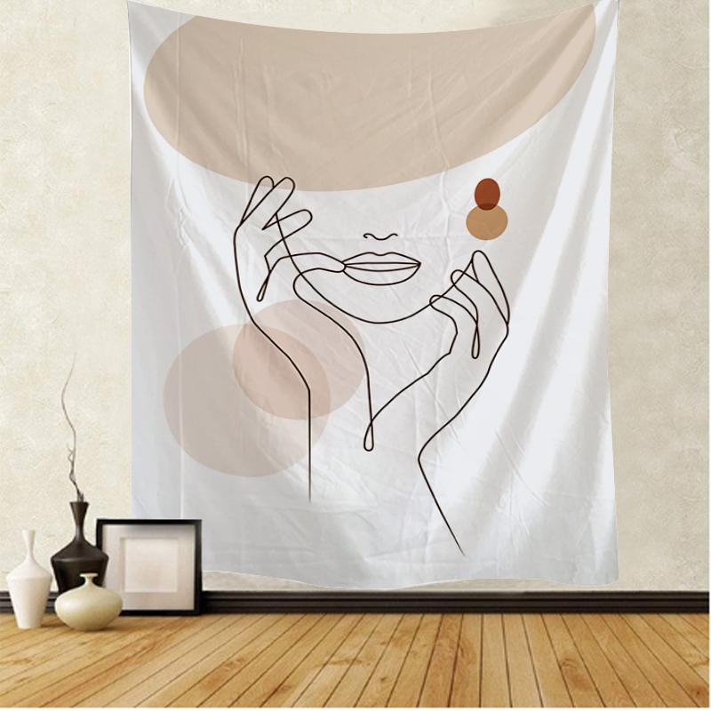 Linie Zeichen Minimalistischen Muster Thema Tapisserie Kunst Hängen Vorhänge Schlafsaal Schlafzimmer Wohnzimmer Dekoration