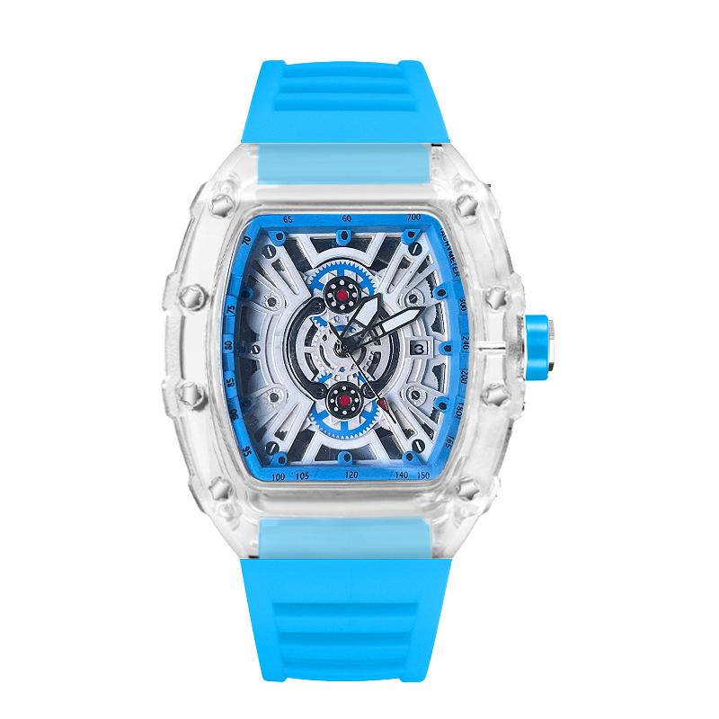 Lässige Mode High-End Automatische Quarz Hohl Luminous Wasserdichte Tonnenförmige 1703 Herrenuhr