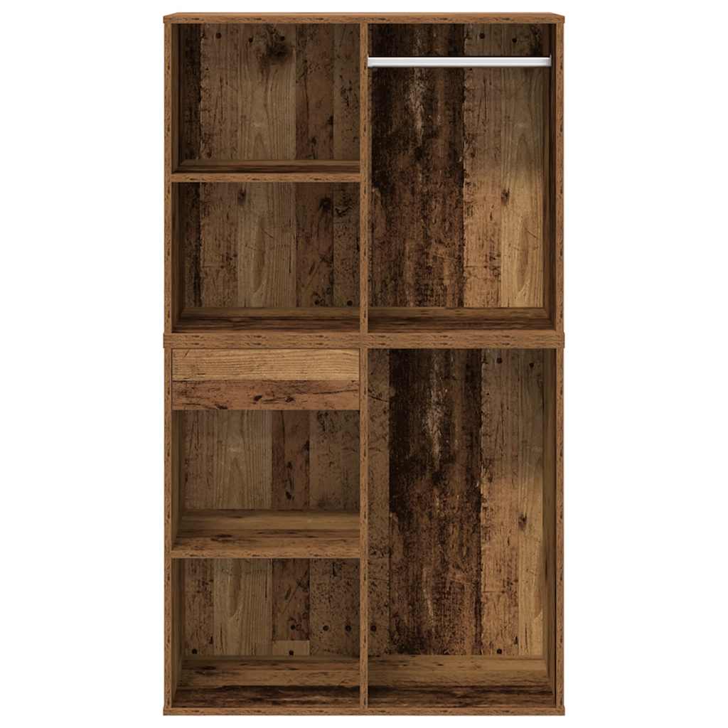 Makeup Table Set with LED Lights Rustic Wood Look Engineered Wood