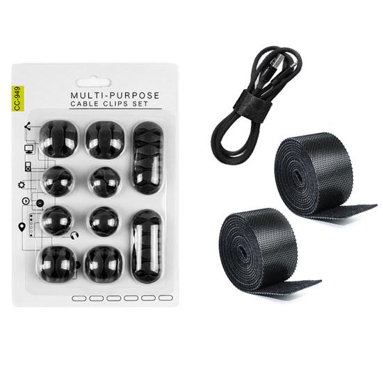 1 Set Small Cable Organizer Easy Use TPR Compact Portable Multifunctional Wire Holder Clip Tie for Daily Use