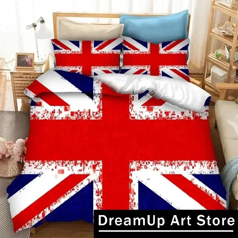 New 3D Print Britain United Kingdom Flag Bedding Set Double Twin King Duvet Cover Comforter Pillowcase Boys Girls Adults Bedroom