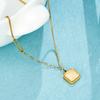 Square Honeycomb Necklace Stacked Collarbone Chain Women'S Niche Non-Fading Jewelry Premium Durable Quality Useful
