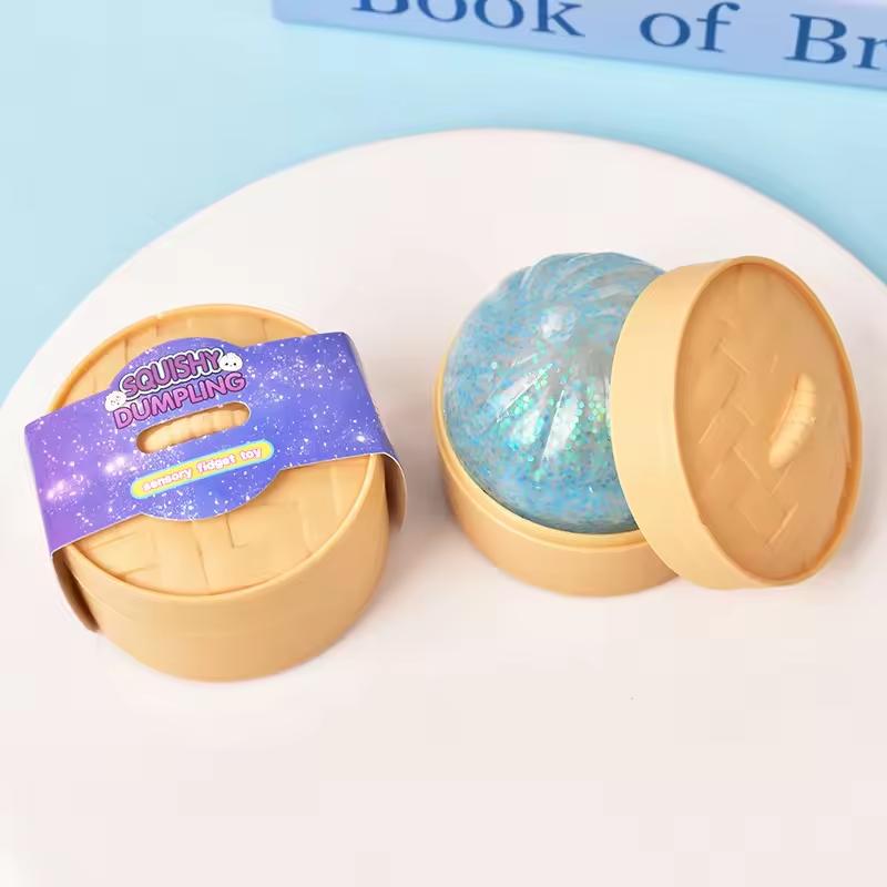 Mini Bunte Glitzer-Knödel-Entlastung Für Stressbälle Simulation Essen Squishies Brötchen Geschenke Farbige Brötchenförmige Entlüftungsball