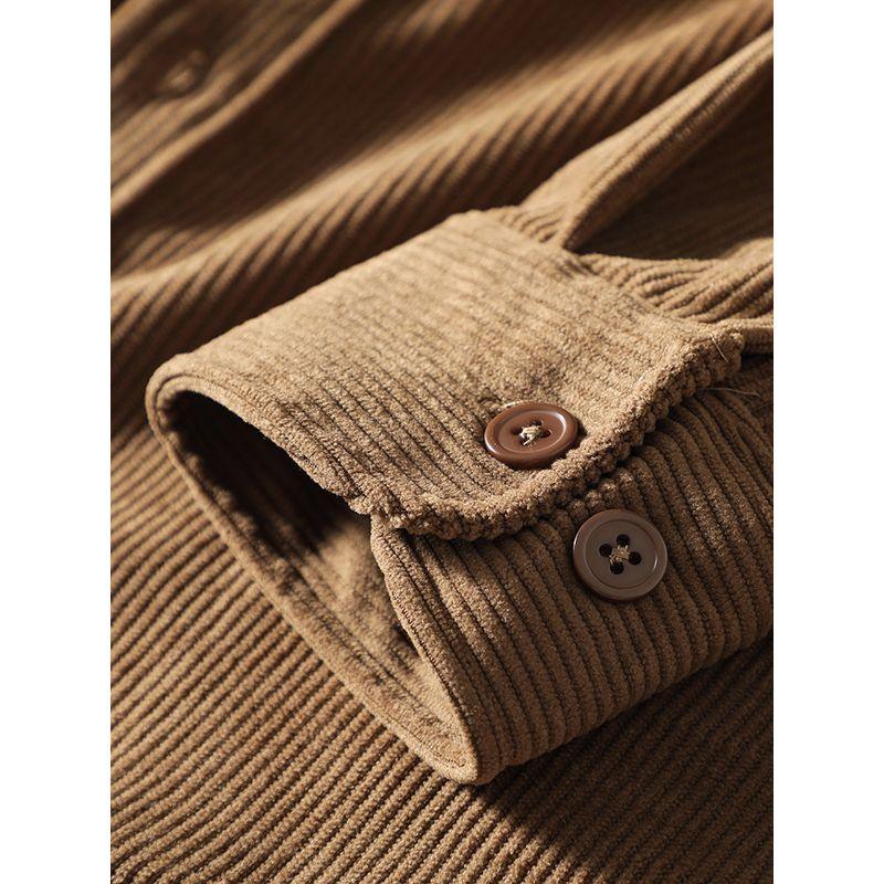 American Retro Corduroy Shirt Men's Fall/Winter Silm Long Sleeves Overalls Export Cattle Goods Casual Shirt