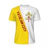 Fashion Vatican City Flag Football T Shirts For Trend Summer National Emblem 3D Printed T-shirts Loose Breathable Sports Tee