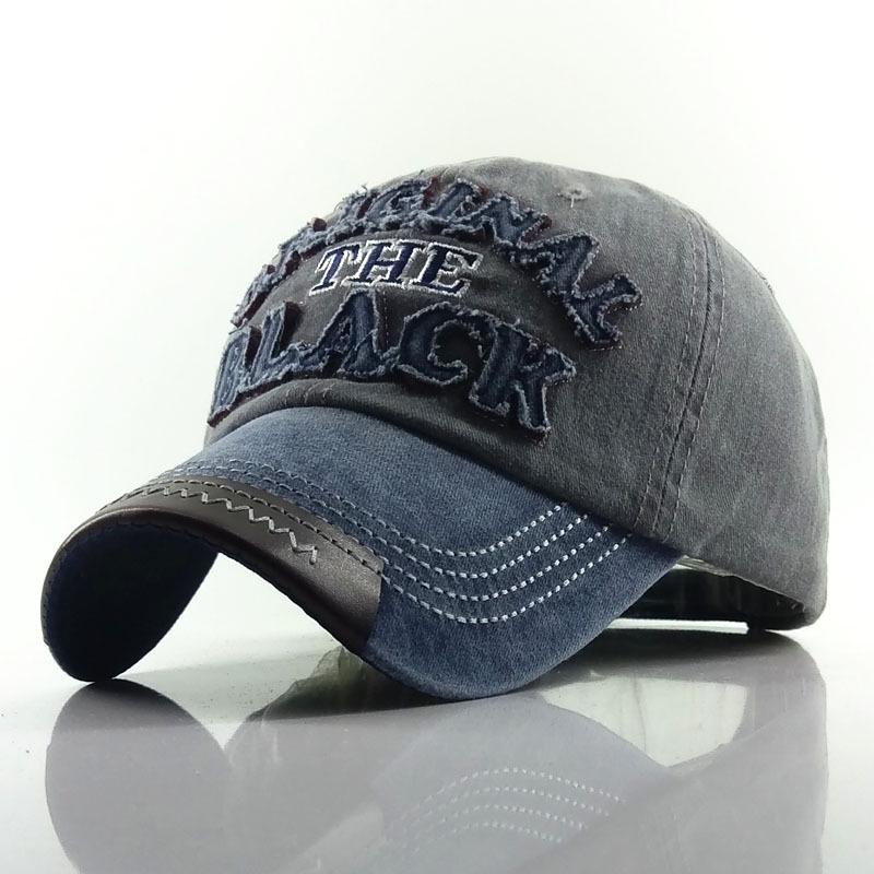 New European and American original black washed denim baseball cap outdoor sports sunshade duck tongue hole hat