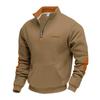 Mens Fall Fleece Hoodie Zip-Up Stand Collar Patchwork Outdoor Sports Loose Fit Youth Size