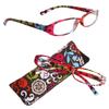 Neue Mode Lesebrille für Damen mit passendem Etui Blumenmuster Harz Lesebrille Vergrößernd Presbyopie Brille +1,0~+4,0