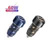 Dual Port 60W Mini Transparent Car Charger with 30W Super Fast Charging for All Phones