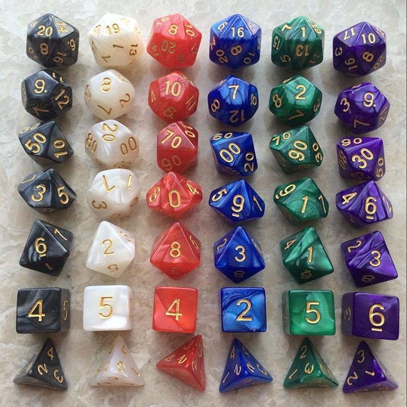 35/70pcs Multi Sided Dice Set with Bags Desktop Gaming Accessories RPG DND Role Playing Board Game Dice Multiple Colors TMZ
