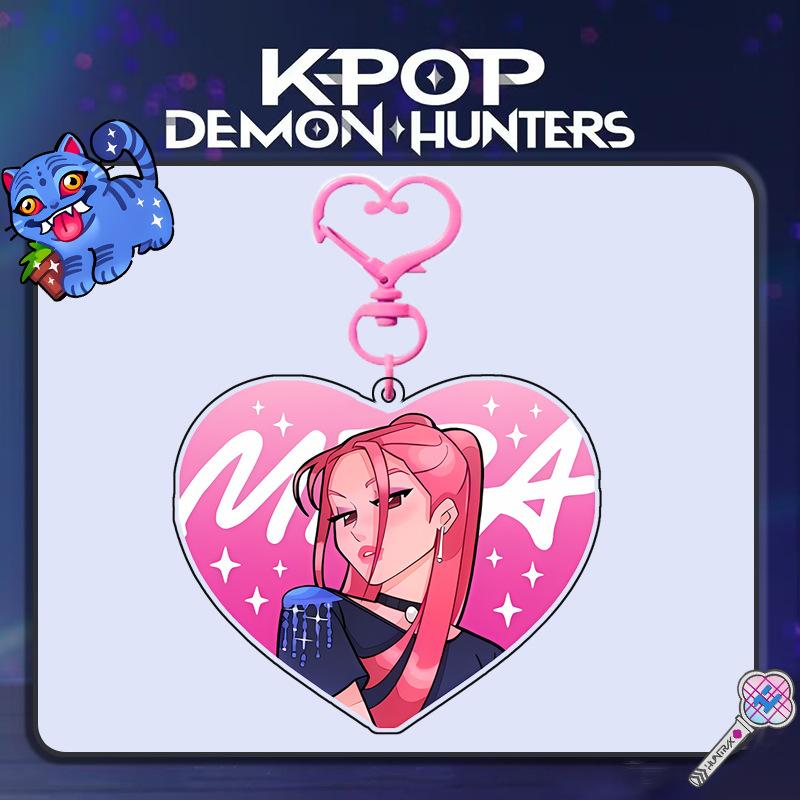 Acrylic Heart Shape, Keychain Cute Animation Bag Pendant KPOP Periphery