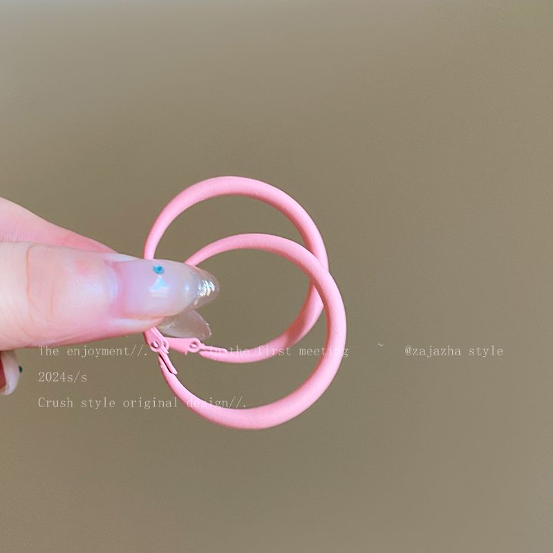 

Лю Ифэй Женский стиль для отпуска Приморский дофаминовый серьги Pair of pink earrings (silver needles)