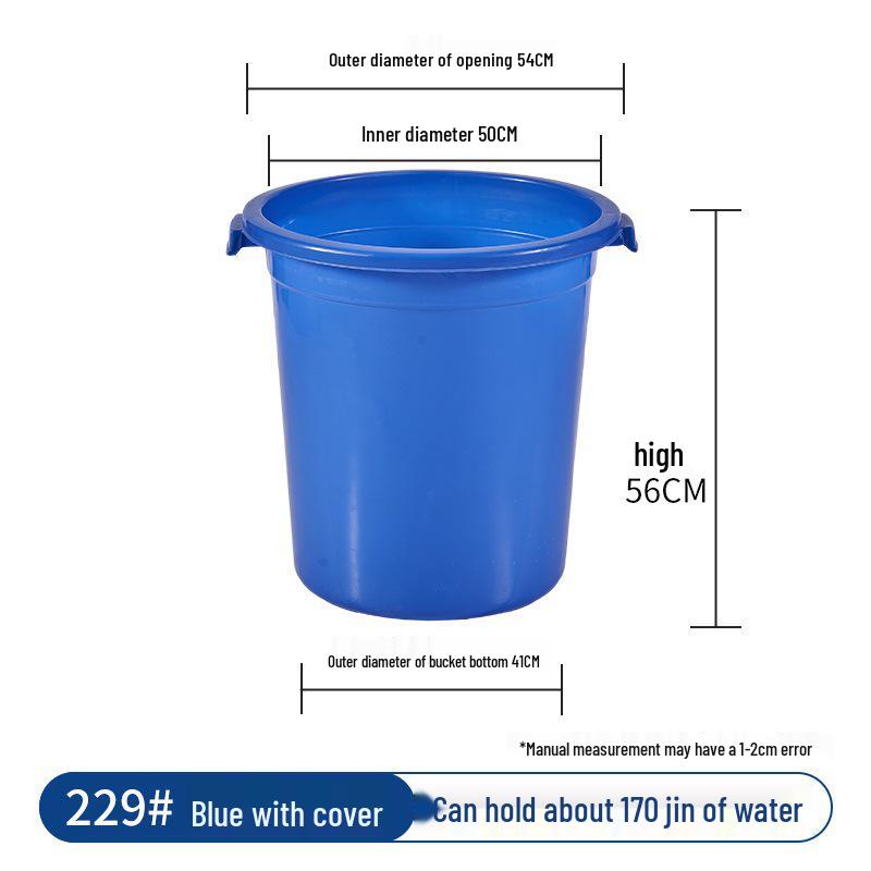 Extra Large Thickened Household Water Storage Bucket with Lid, White, for Fermentation & Enzyme Processing.
