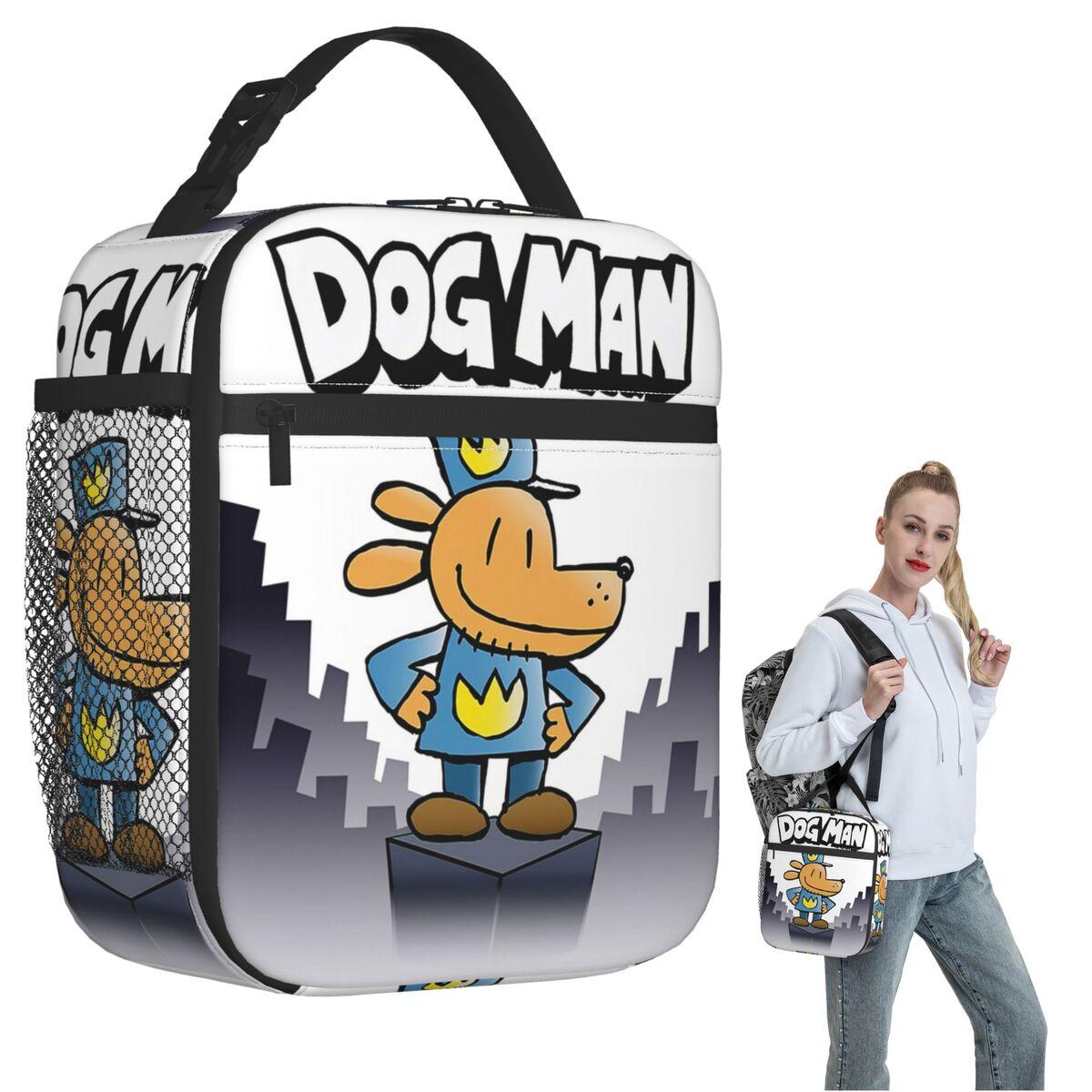 Dog Man Süße Haustier Isolierte Lunchtasche für Damen Kinder Tragbare Lebensmittelboxen Thermische Lunchbox Tragetasche One Size