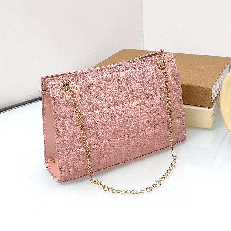 Lychee pattern checkered pillow bag, summer new bag women's shoulder bag