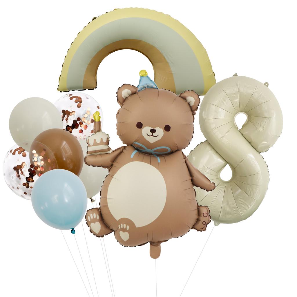 Magic Cake Bear Digital Aluminum Film Balloon Set Children'S Birthday Party Sequined Balloon Scene Arrangement
