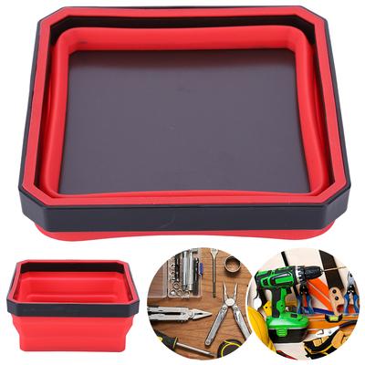 4.53 In Magnetic Screw Tray Multicolor Collapsible Magnetic Parts Tray Plumber Carpenters Tool Organizer for Small Metal Part