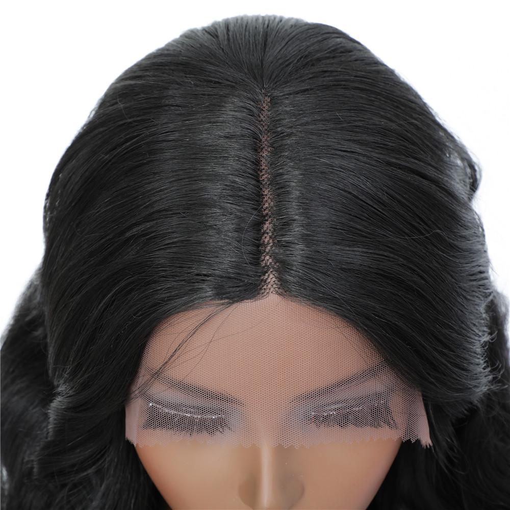 X-TRESS Body Wave Bob Wig Synthetic Lace Front Wigs For Black Women 14inch Medium Length Natural Color Middle Part Lace Hair Wig