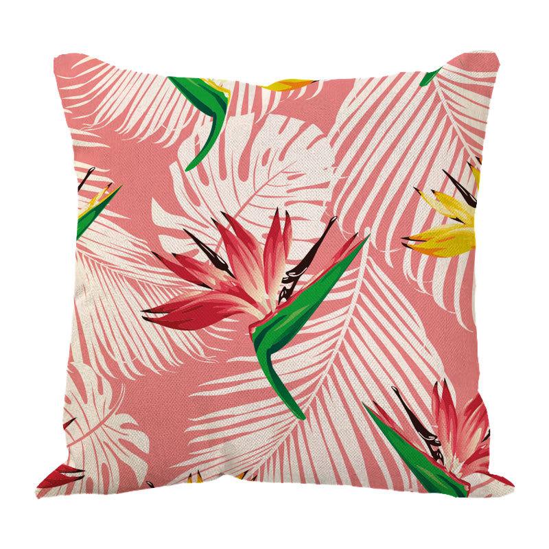 Linen Pillowcase Ins Tropical Plants Home Decoration Supplies Nordic Green Plants Design Sand Cushion Cover