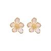 2024 New Korea Jewelry Exaggerated White Acrylic Zircon Flower Earrings Elegant Women Design Fashion Wedding Party Accessories