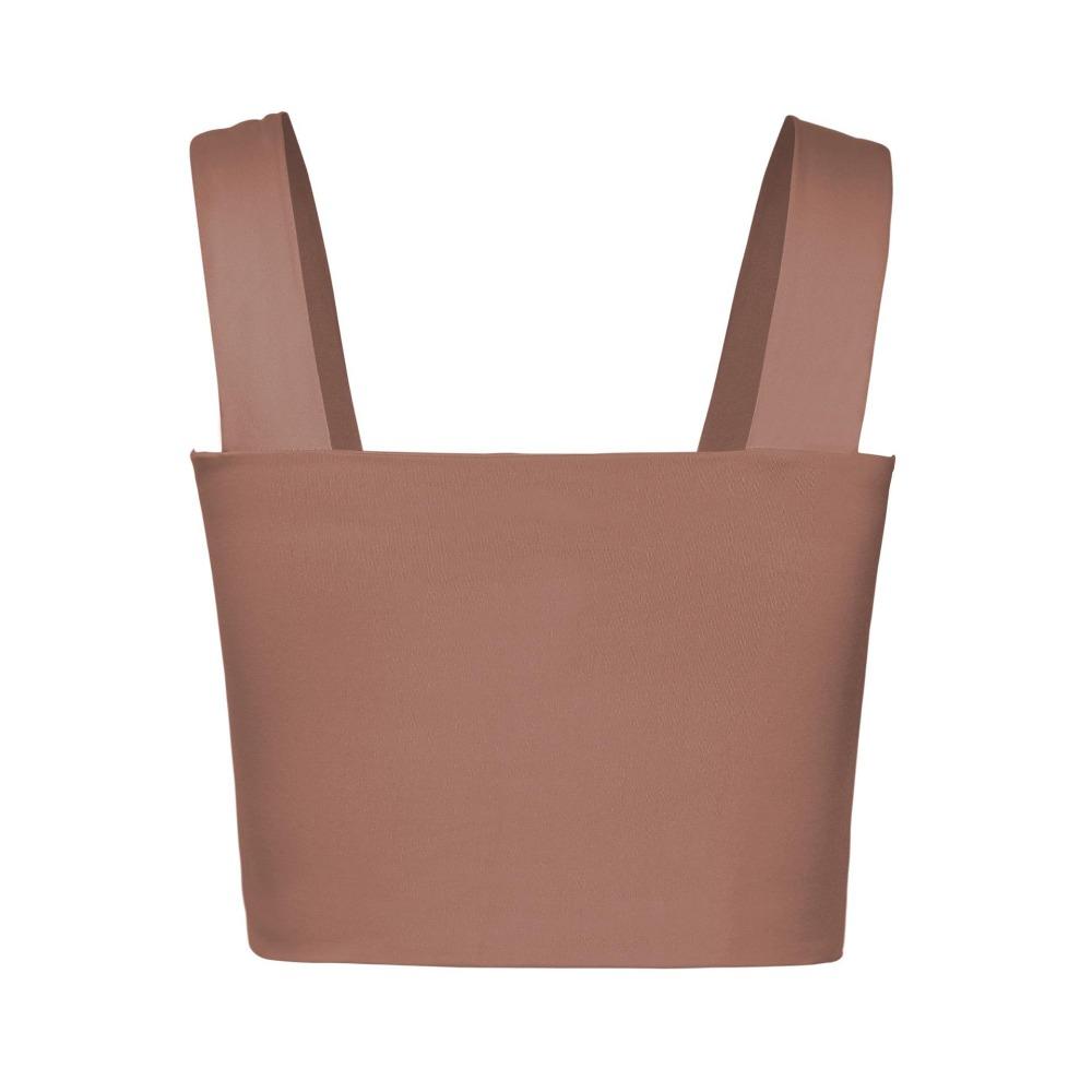 Čtvercový výstřih Tílko Široká ramínka Crop Tops Ženy Léto Košilka Jednobarevná Košilka Módní tubus Dámská zkrácená vesta bez rukávů Y2K Oblečení