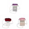 Knit Rose Pattern Mini Shoulder Bag With Phone Pocket For Daily Use