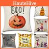 Luxurious Halloween Pillow Case For Sofa And Home Decoration With Pumpkin Design Linen Throw