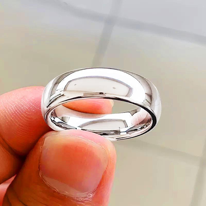 Korean-Style Smooth Loach Back Couple Rings - Simple Arc Design Finger Jewelry