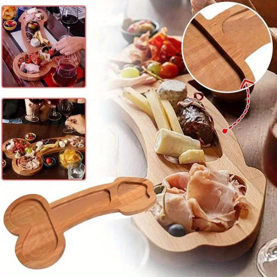 Tagliere Aperitivo Tagliere Snack Formaggio Divertente Forma Vassoio Formaggio in Legno Novità Vassoi Porta Salumi Stoccaggio Cucina(9,45 Pollici /15,75 Pollici)