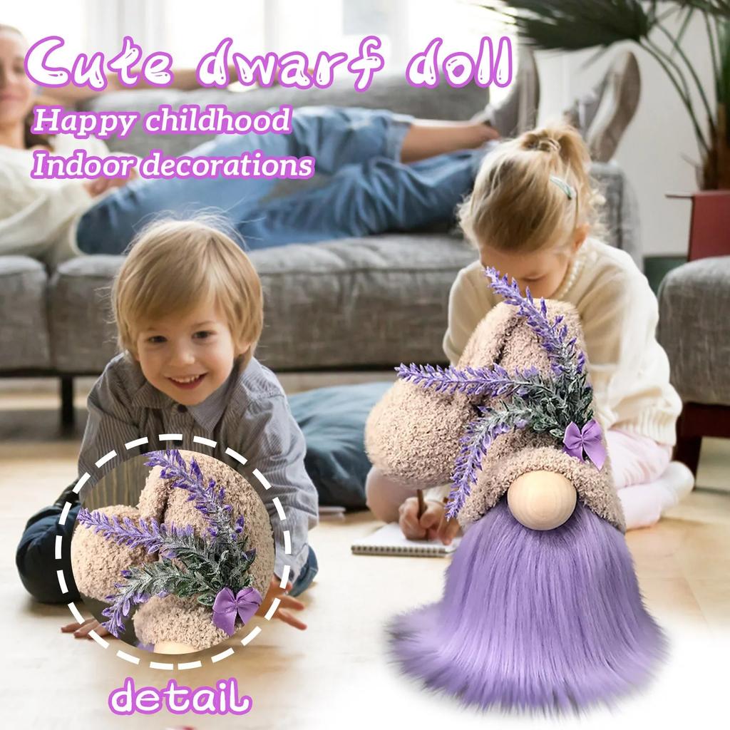 Lavender Carnival Gnome Dwarf Home Decoration Ornament Lavender Elfs Bow Purple Rudolf Doll Crafts Kid Christmas Gift Navidad