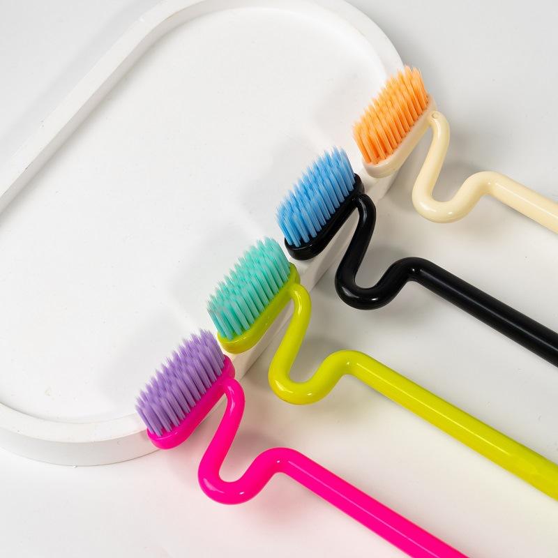 4Pcs/Pack New S-Shaped Vertical Toothbrush Interdental Brush For Adults Medium Hard Bristle Oral Gum Cleaning Tooth Brush