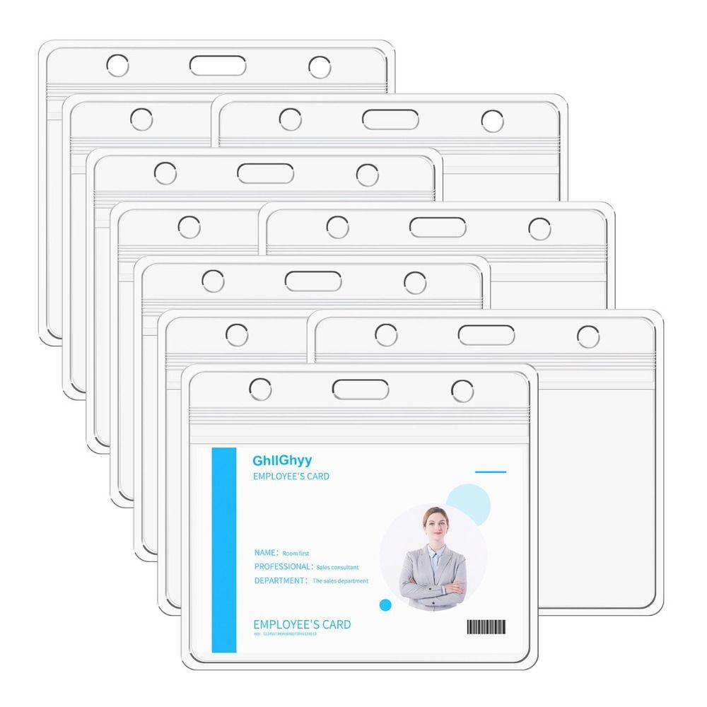 1PC Transparent ID Card Badge Holder PVC Name Card Protector Cover Simple Employee Card Case