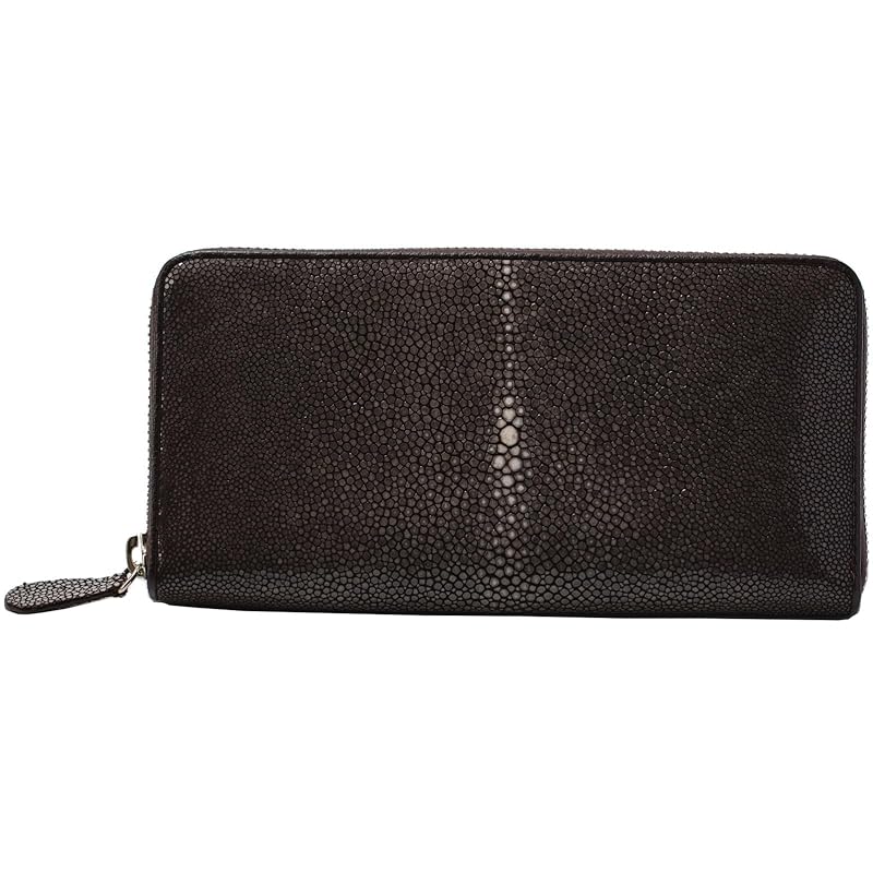

stingray long wallet wallet large capacity genuine leather leather luxury stingray leather round zipper coin polish luster Popularity (brown)